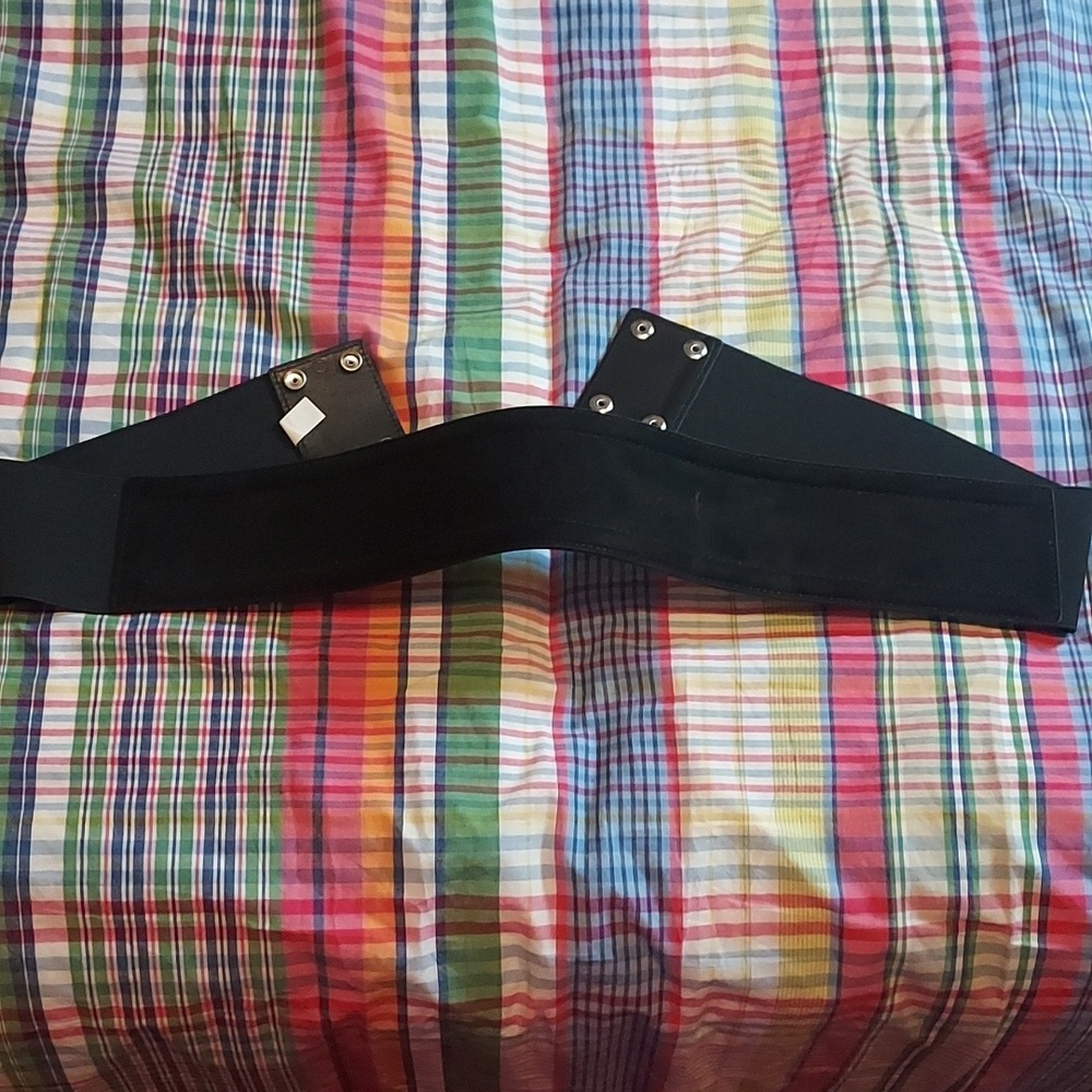 Eloquii Black Faux Suede Wide Waist Belt Size 14/16